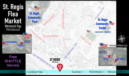 Community Map for St Regis Flea Market Memorial Day Weekend
